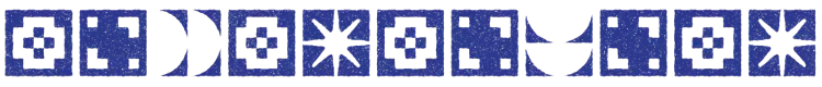 Blue decorative tile border.